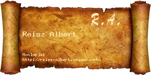 Reisz Albert névjegykártya